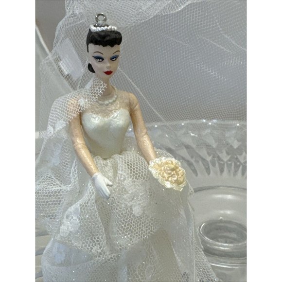 Vintage Lot Of 2‎ Hallmark Keepsake Holiday Barbie Ornaments 1990's Wedding Day - Picture 5 of 12